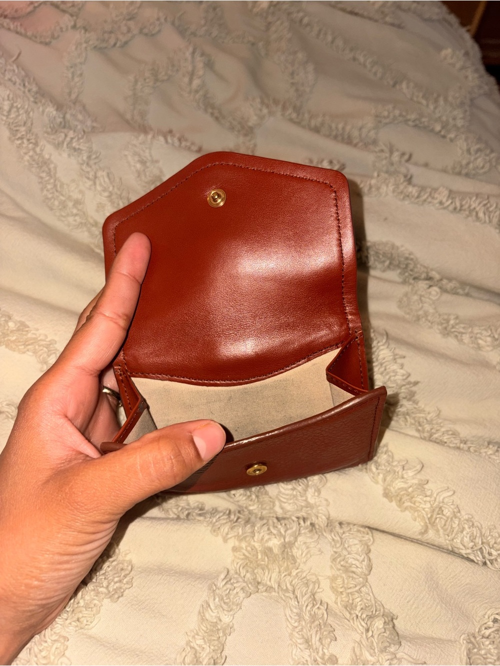 Chloé Brown Leather Wallet with Gold Padlock Charm - Picture 3 of 6
